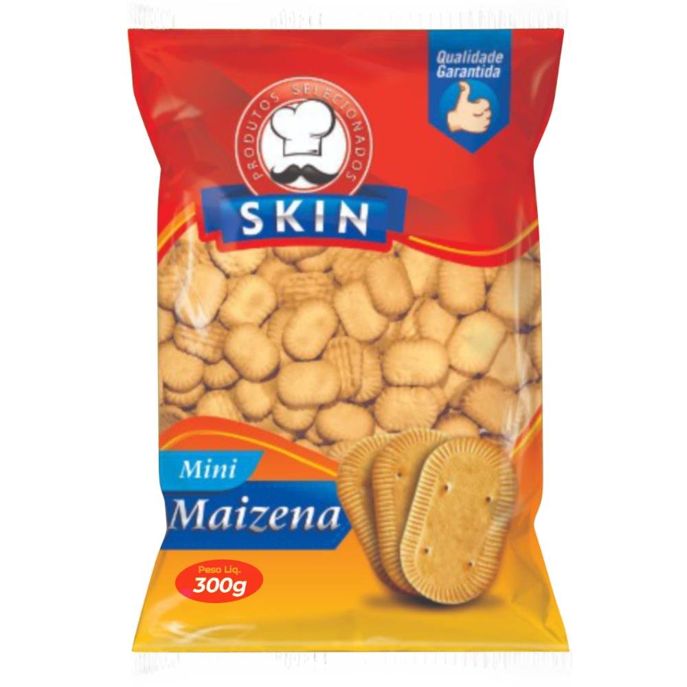 Biscoito Tradicional Skin Mini Maizena Caixa Com 10 Unidades 300g
