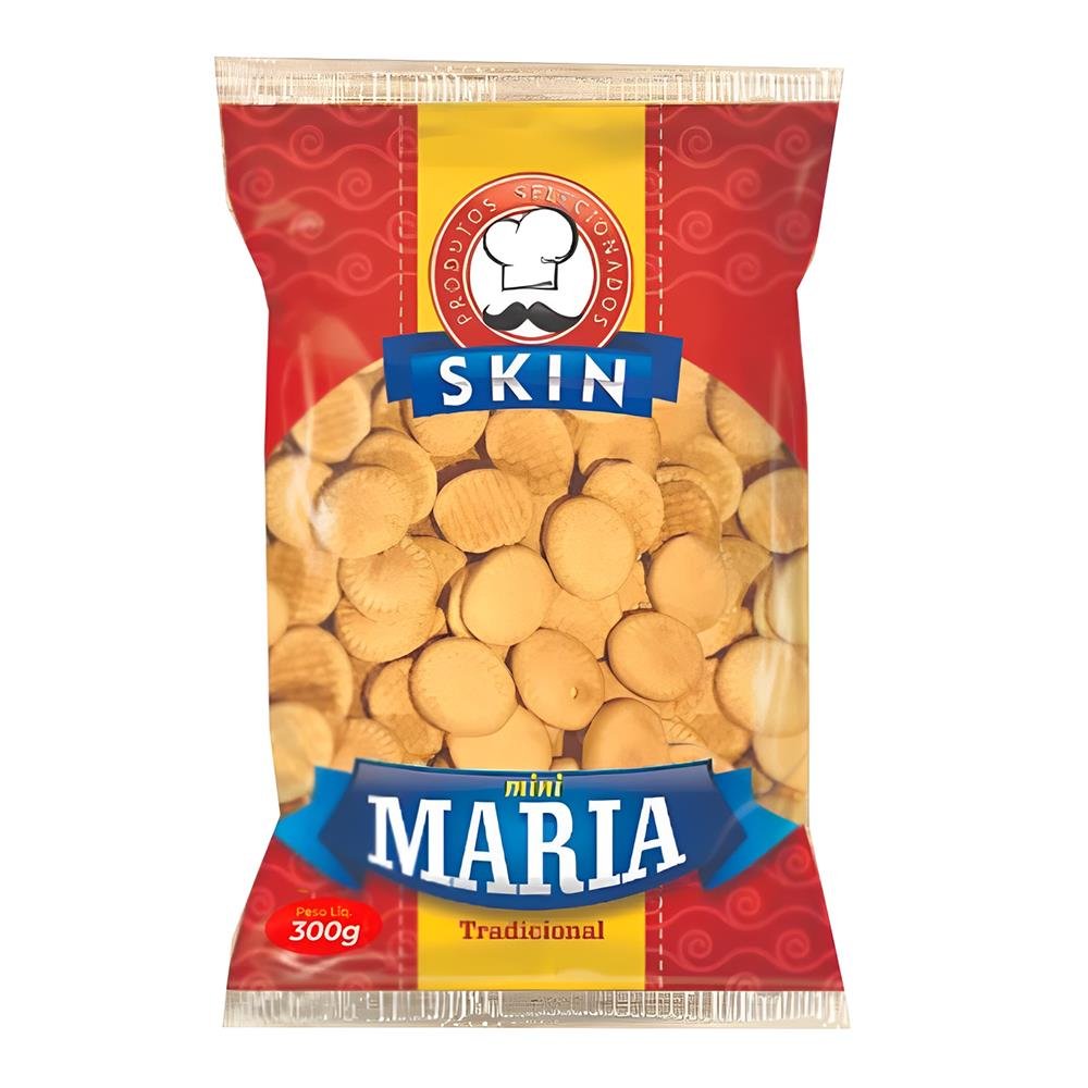 Biscoito Tradicional Skin Mini Maria Caixa Com 10 Unidades 300g