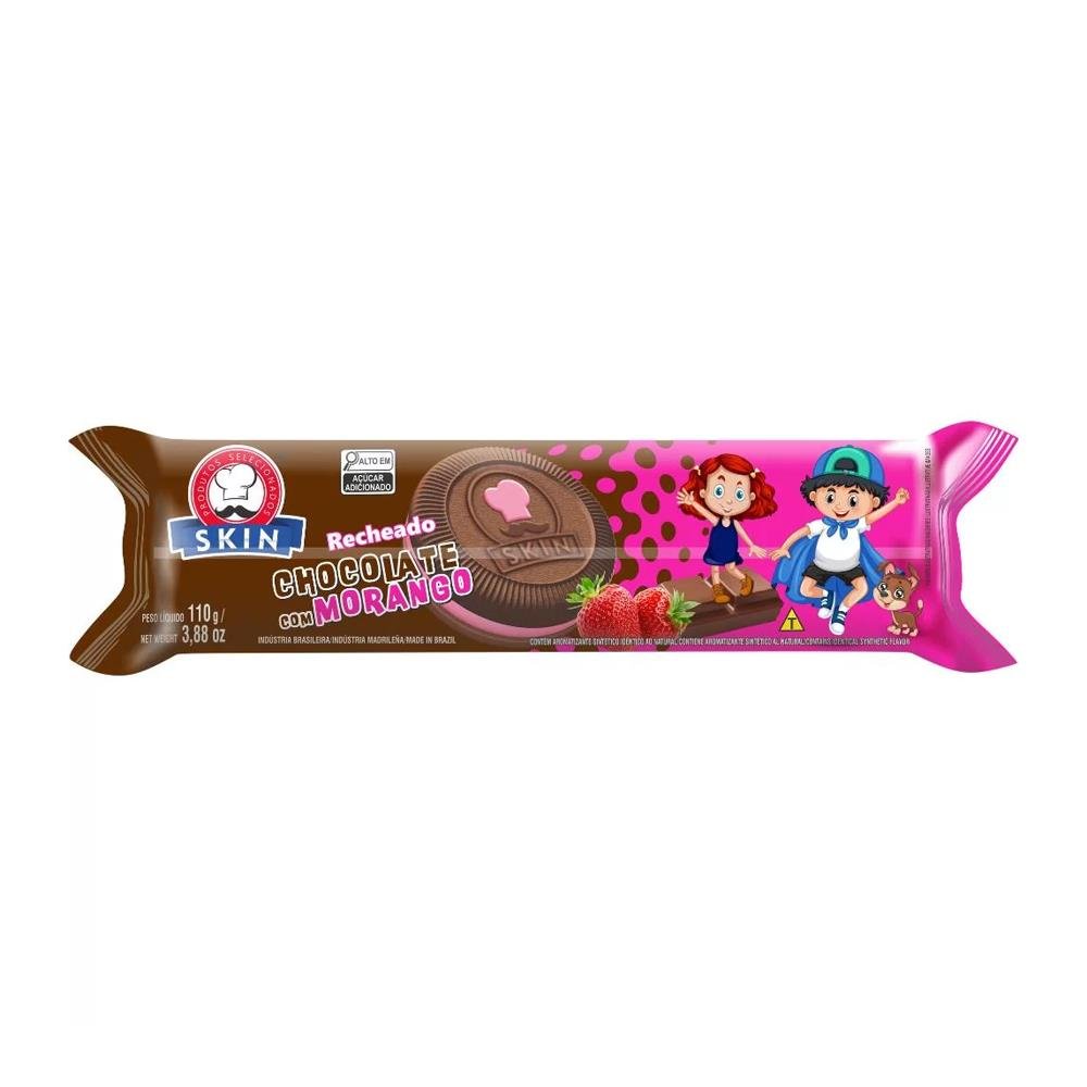 Biscoito Recheado Skin Chocolate Com Morango 110g