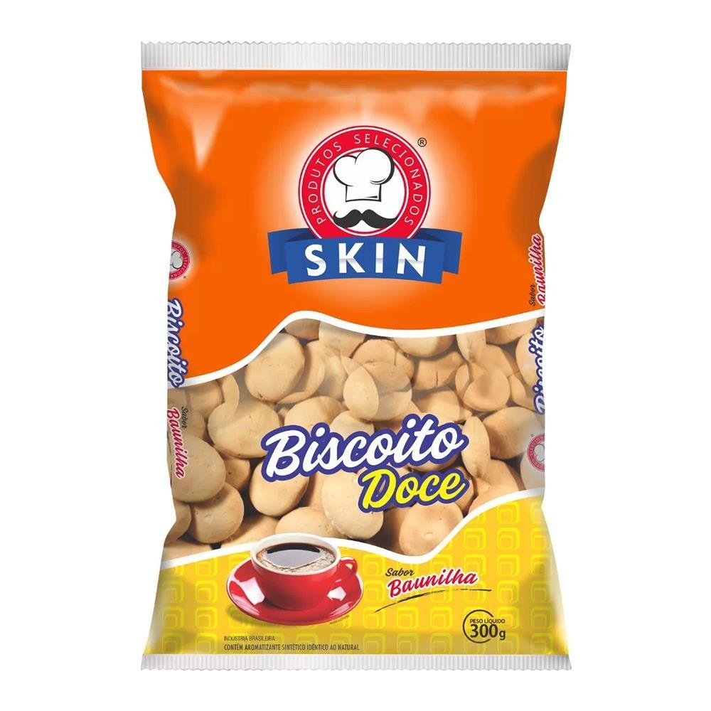 Biscoito Doce Skin Baunilha Caixa Com 10 Unidades 300g