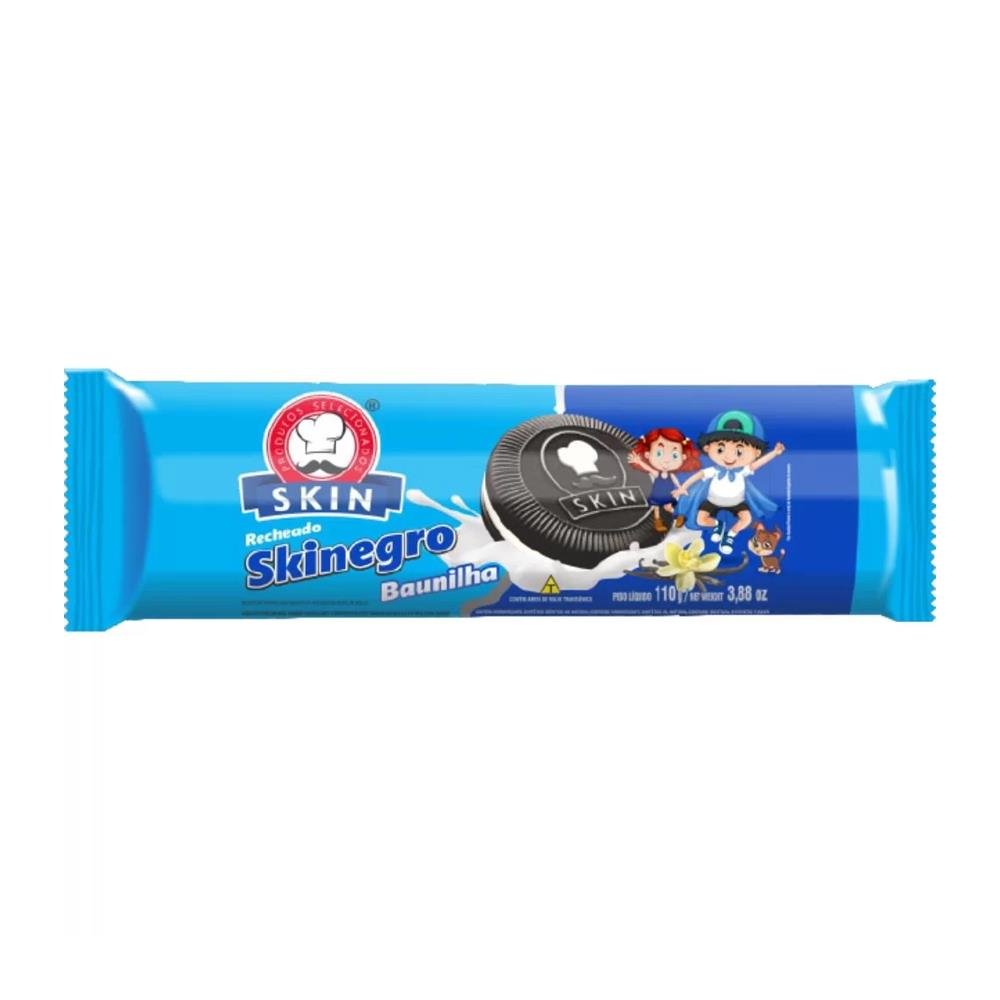 Biscoito Recheado Skinegro Baunilha 110g