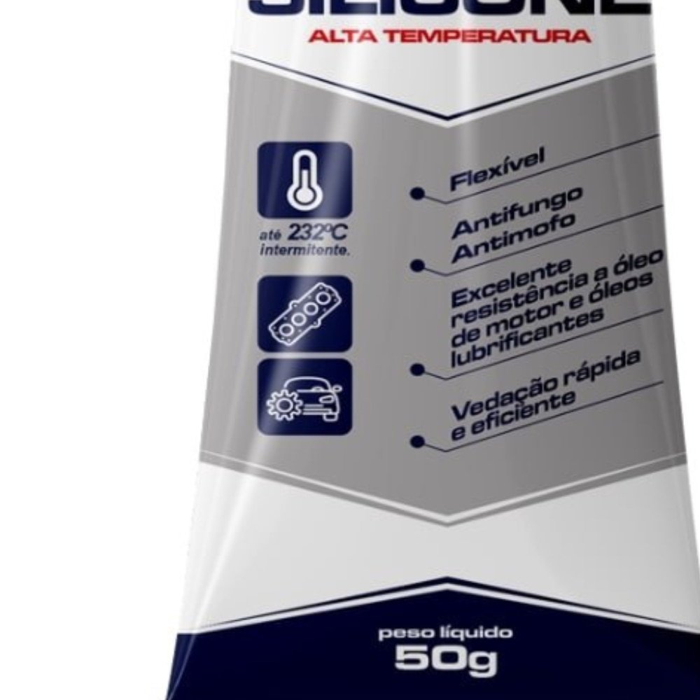 Silicone Acético Mundial Prime Alta Temperatura Cinza 50g