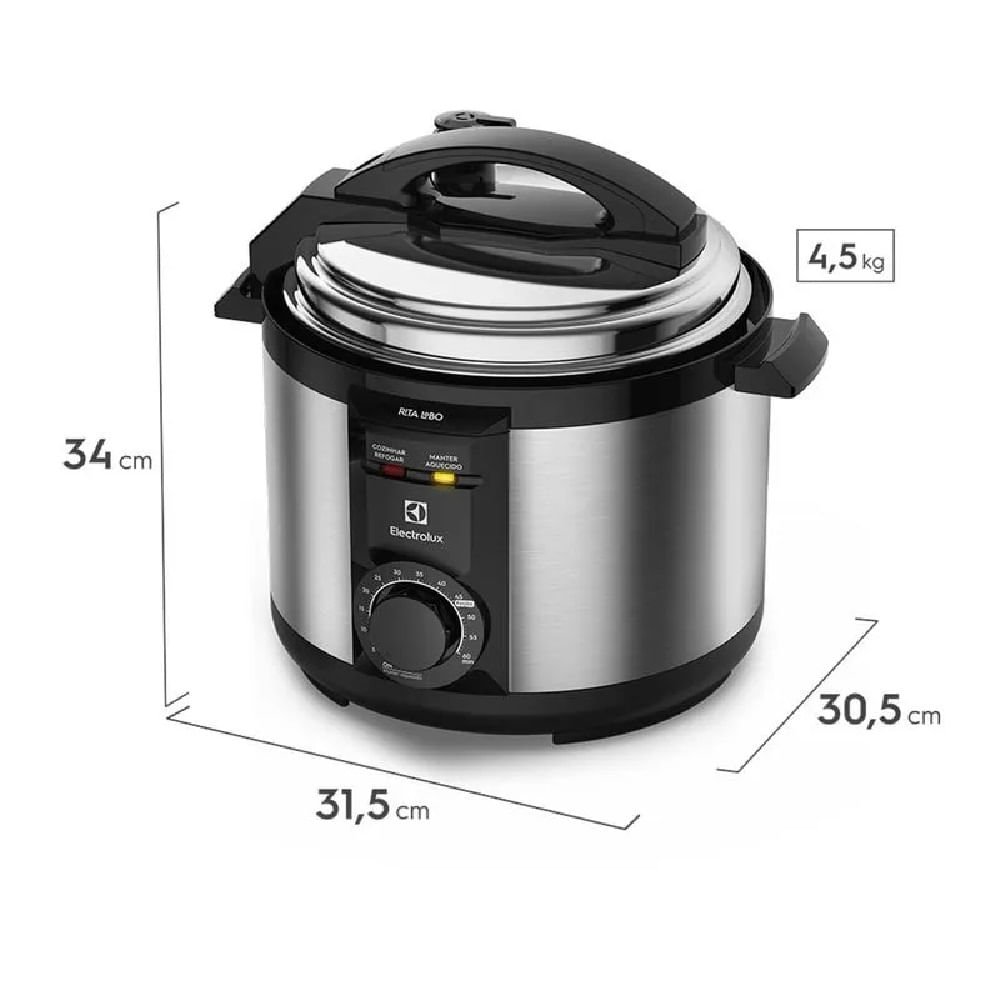Panela de Pressão Elétrica Electrolux 5 Litros Inox PCE20 ¿ 127 Volts