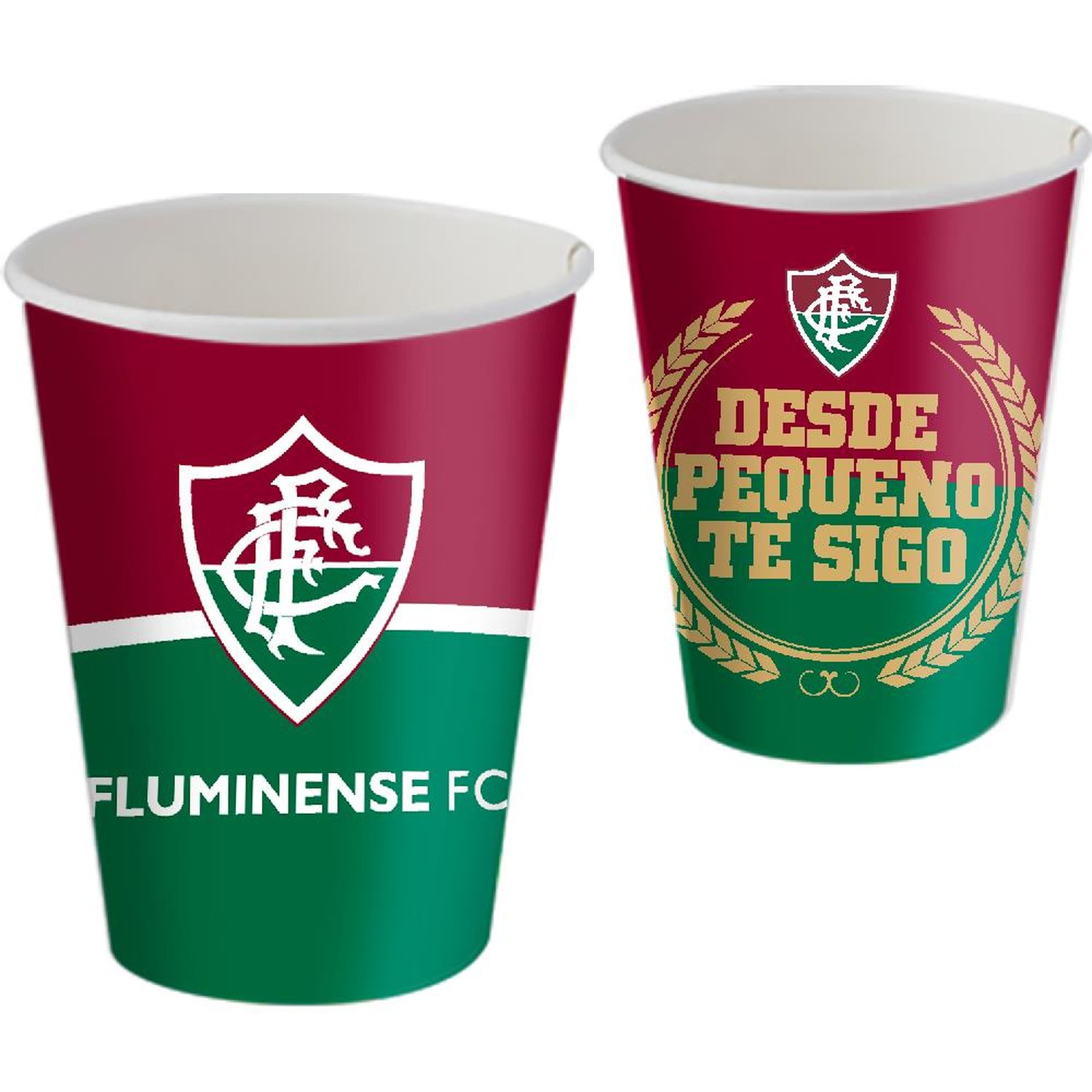 Copo Papel 200Ml Fluminense Oficial - Embalagem com 8 unidades.