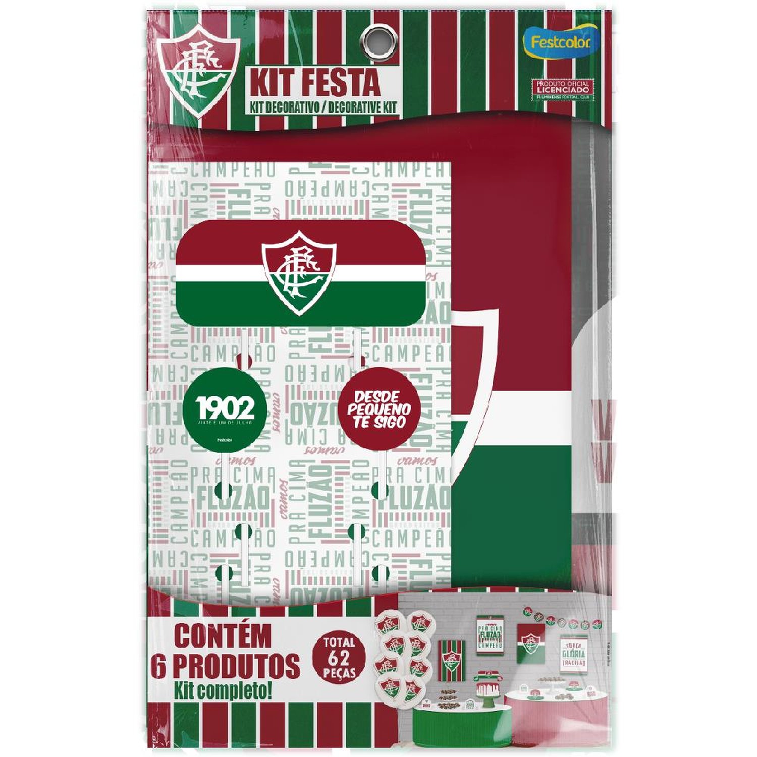 Kit Festa Fluminense Oficial - Embalagem com 1 unidade.