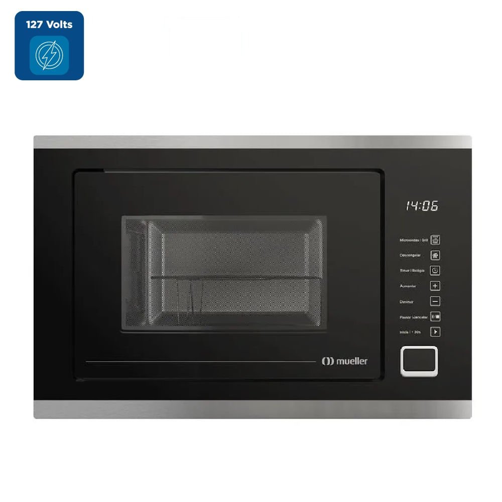 Micro-ondas de Embutir Mueller 25 Litros Preto MMO0225G1 - 127 Volts