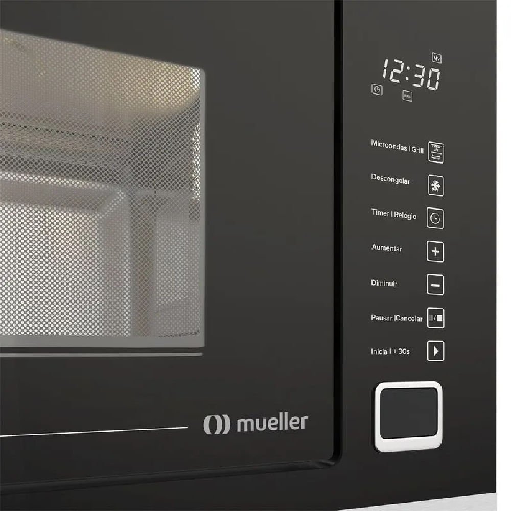 Micro-ondas de Embutir Mueller 25 Litros Preto MMO0225G1 - 127 Volts