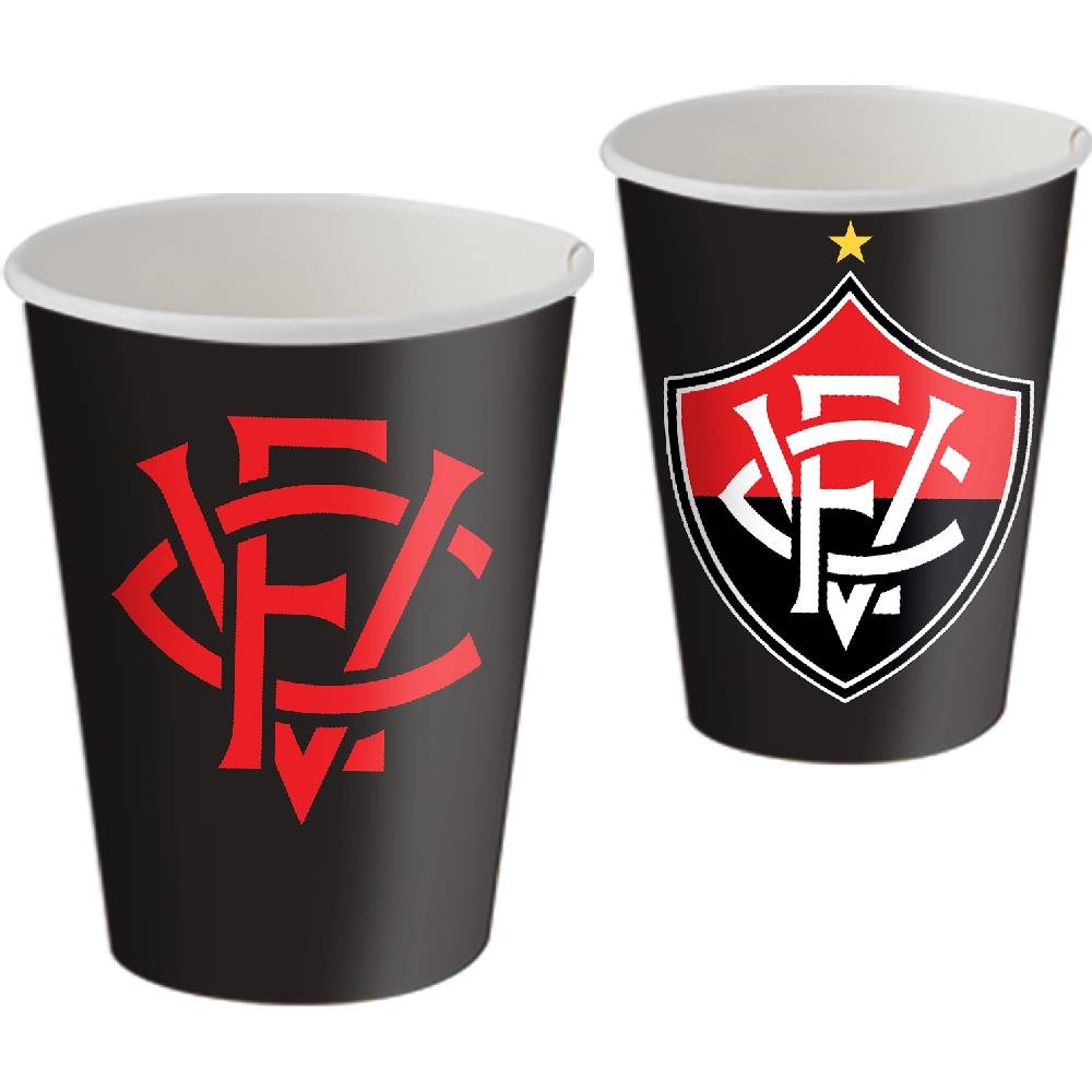 Copo Papel 200Ml Vitoria Oficial - Embalagem com 8 unidades.