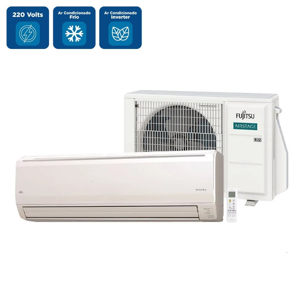 Ar Condicionado Split Hi Wall Inverter Fujitsu 24000 BTU/h Frio ASBG24CMBA - 220 Volts