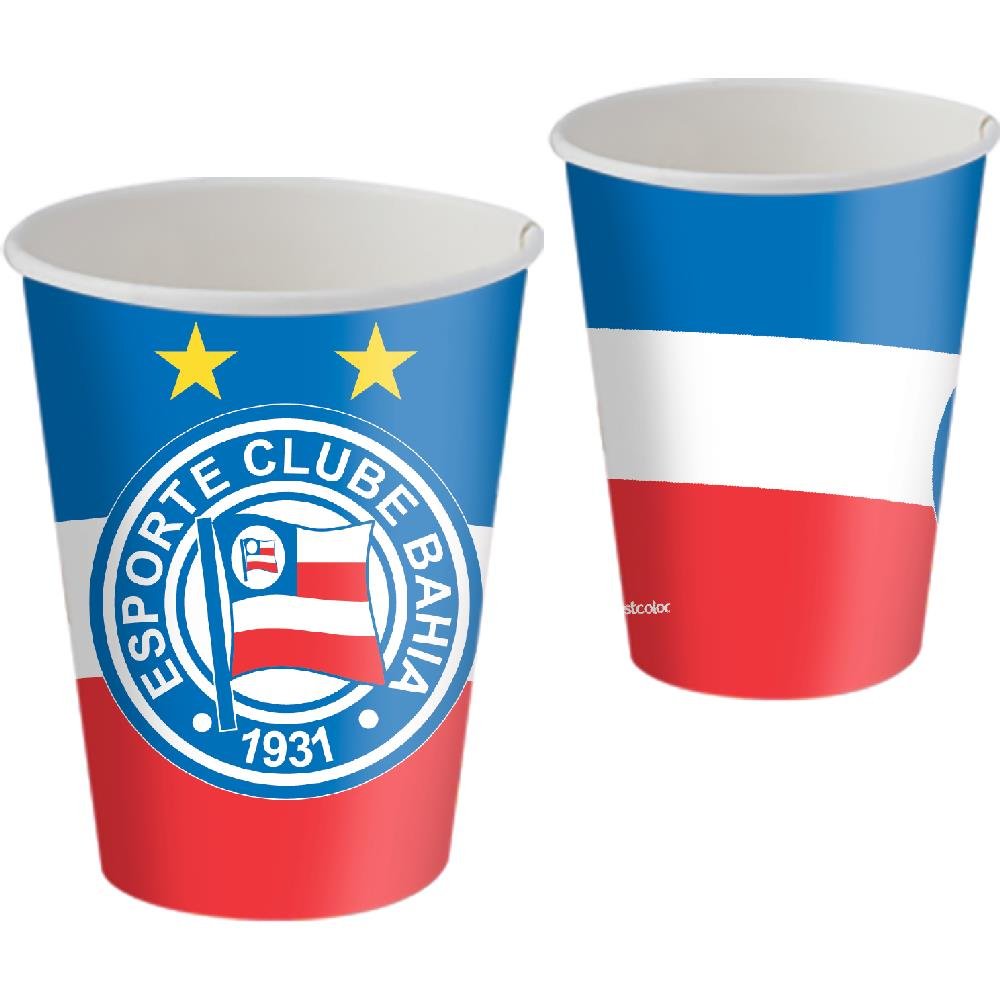 Copo Papel 200Ml Bahia Oficial - Embalagem com 8 unidades.