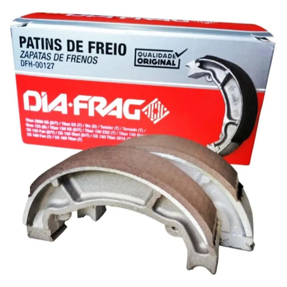 Lona Freio Titan 150 2000 Traseira / Dianteira Com / Mola Pro Df 127 Diafrag