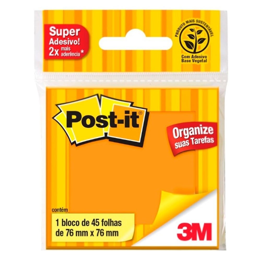 Post-It 3M Laranja 76x76mm 45 Folhas