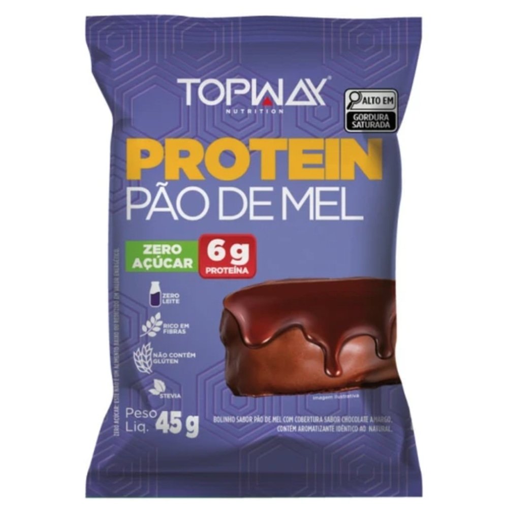 Pão de Mel Topway Protein 45g - Embalagem com 10 Unidades