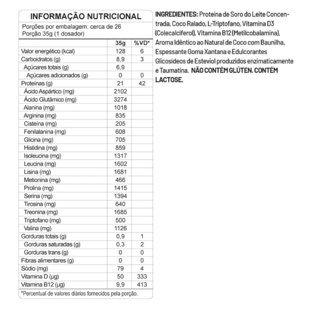 Whey Protein Topway Coco e Baunilha 900g