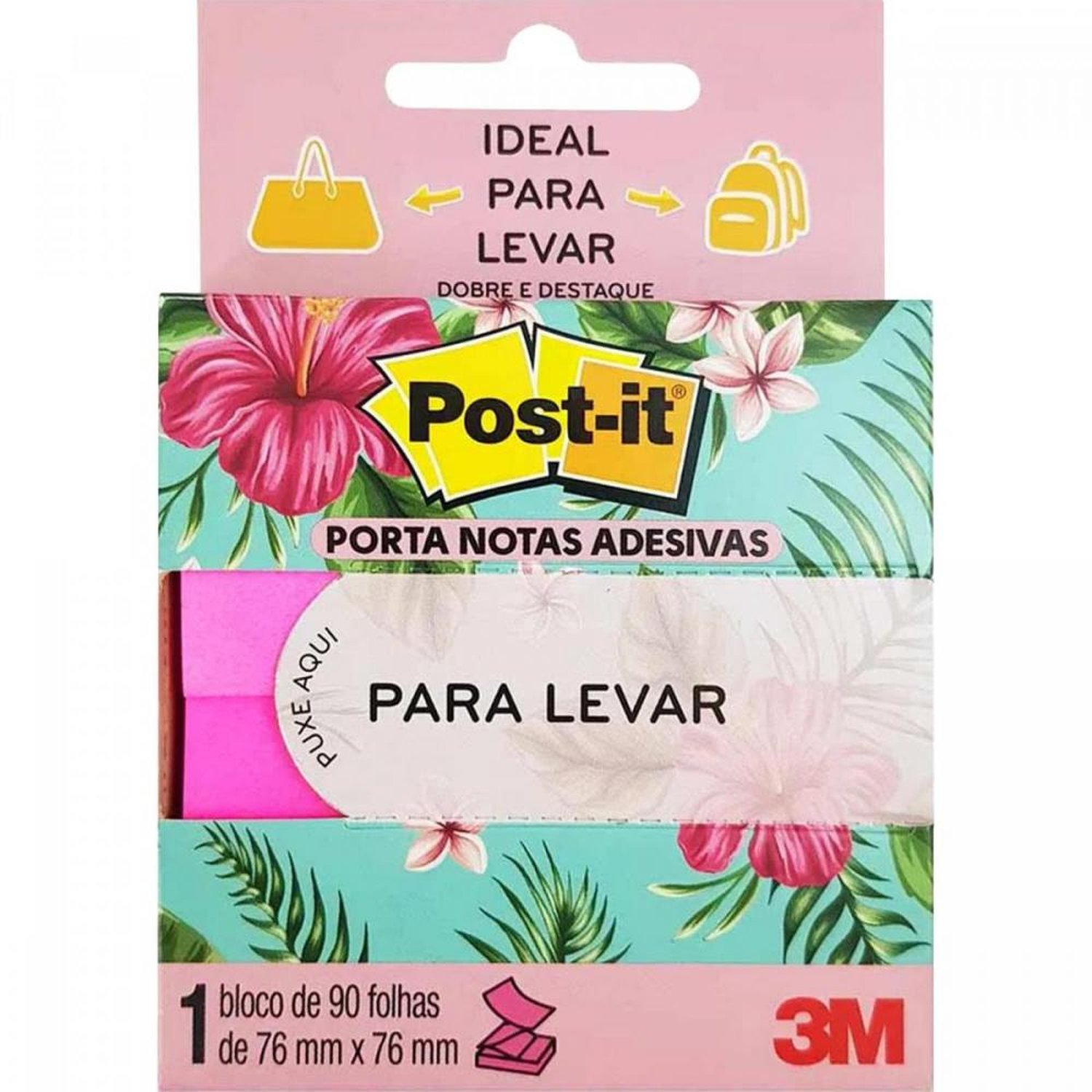 Notas para Levar 90 folhas Post-It Rosa 3M