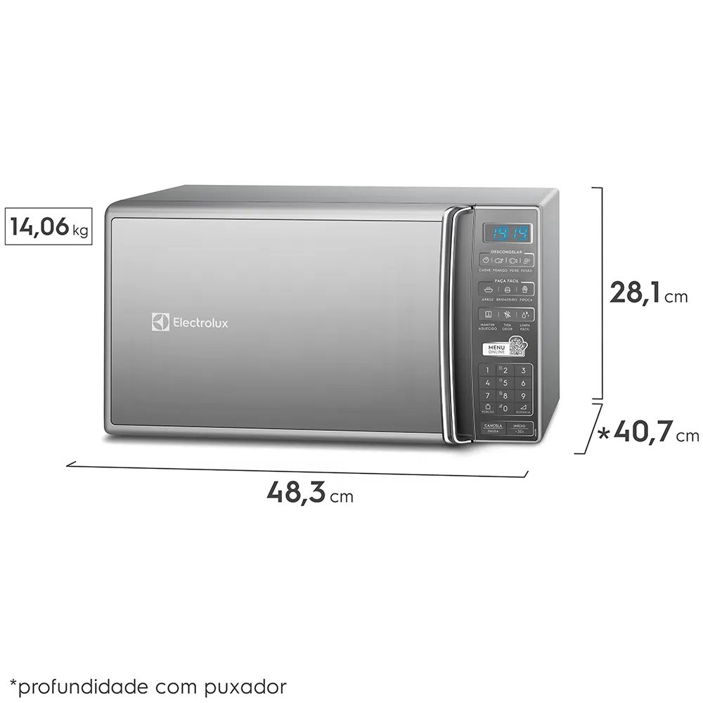 Micro-ondas Electrolux 27 Litros Prata MS37R - 127V