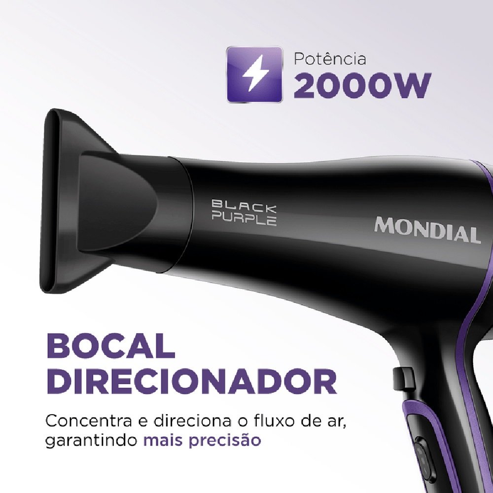 Secador De Cabelo Mondial 2000W Preto SCN-01 - 127V