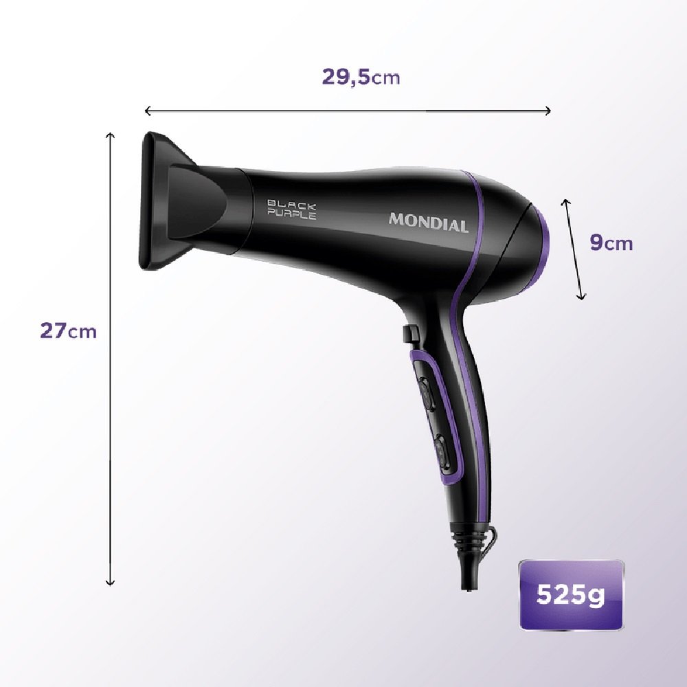 Secador De Cabelo Mondial 2000W Preto SCN-01 - 127V