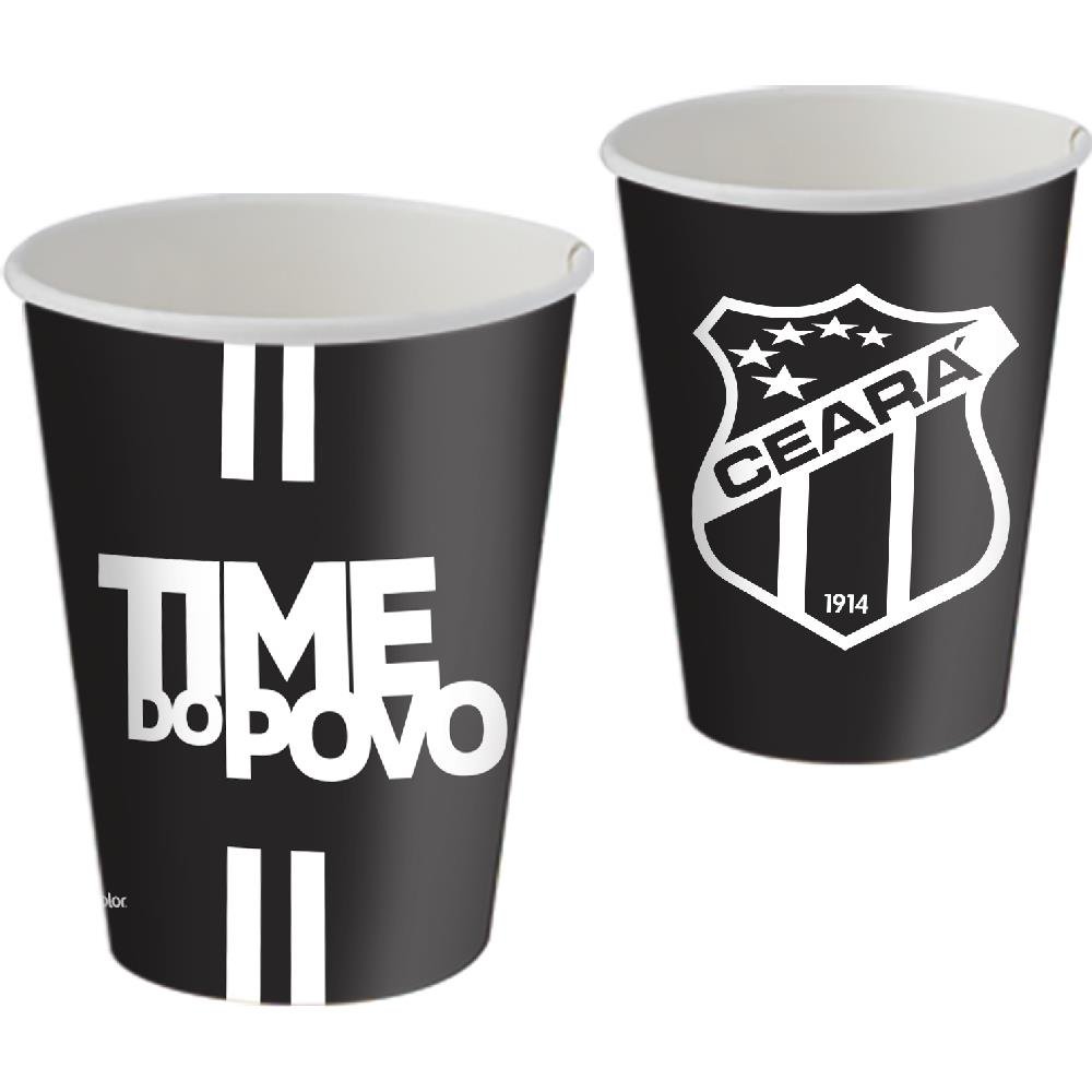 Copo Papel 200Ml Ceara Oficial - Embalagem com 8 unidades.