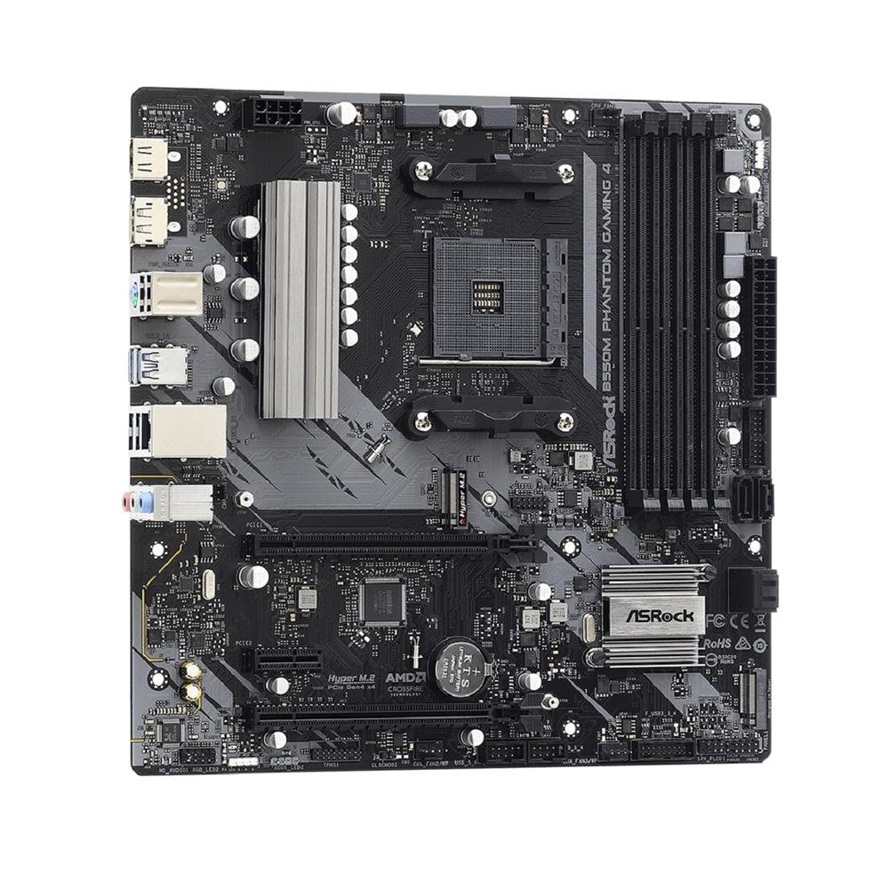 Placa Mãe Asrock B550m Phantom Gaming 4, Chipset B550, Amd Am4, Matx, Ddr4