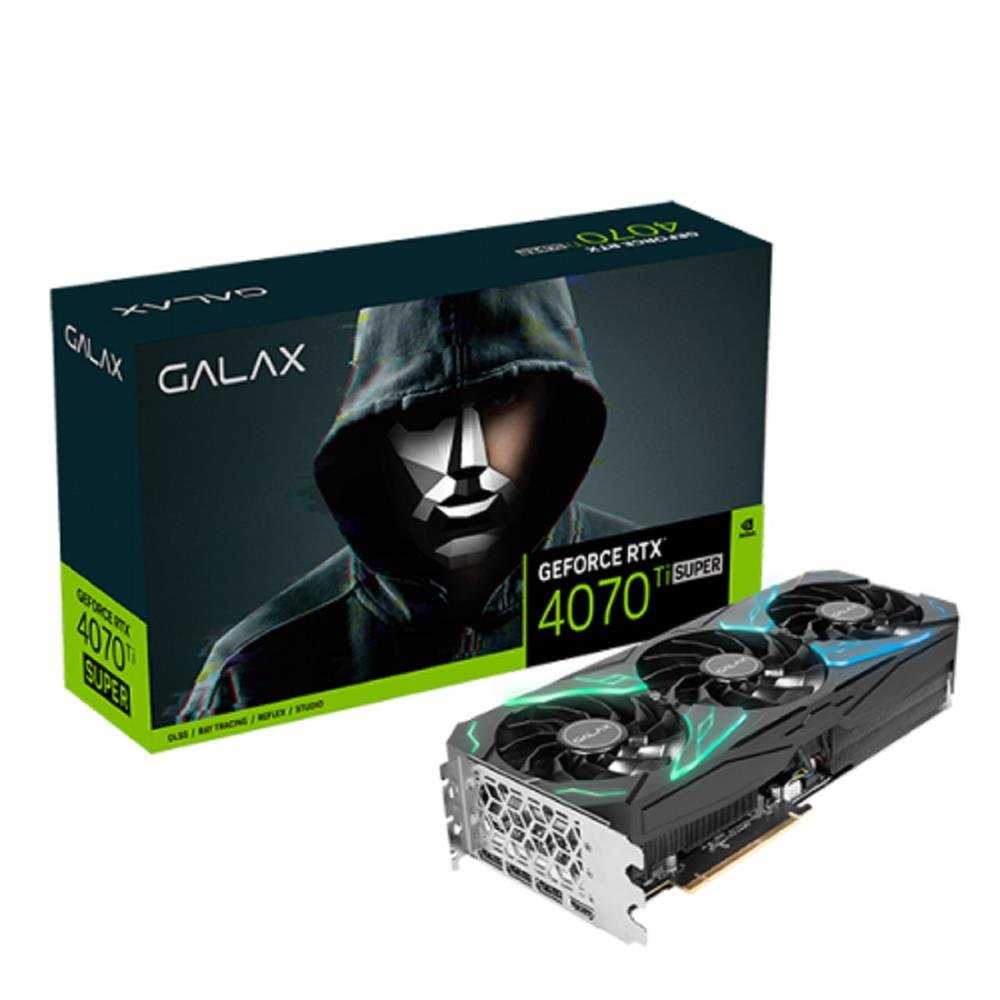Placa De Vídeo Galax Geforce Rtx 4070 Ti Super Sg 1-Click Oc, 16Gb, Gddr6x, 256-Bit, Rgb, Preto