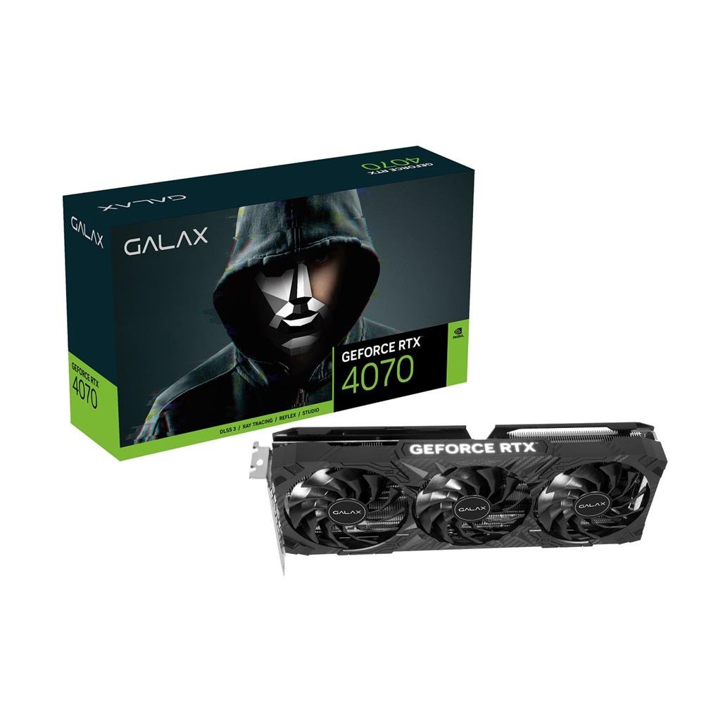 Placa De Vídeo Galax Geforce Rtx 4070 1-Click Oc 3X, 12Gb, Gddr6x, 192-Bit, Preto