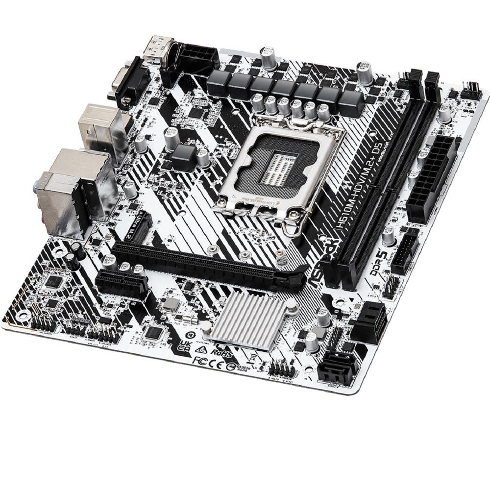 Placa Mãe ASRock H610M-HDV/M.2+ D5, Chipset H610, Intel LGA 1700, mATX, DDR5