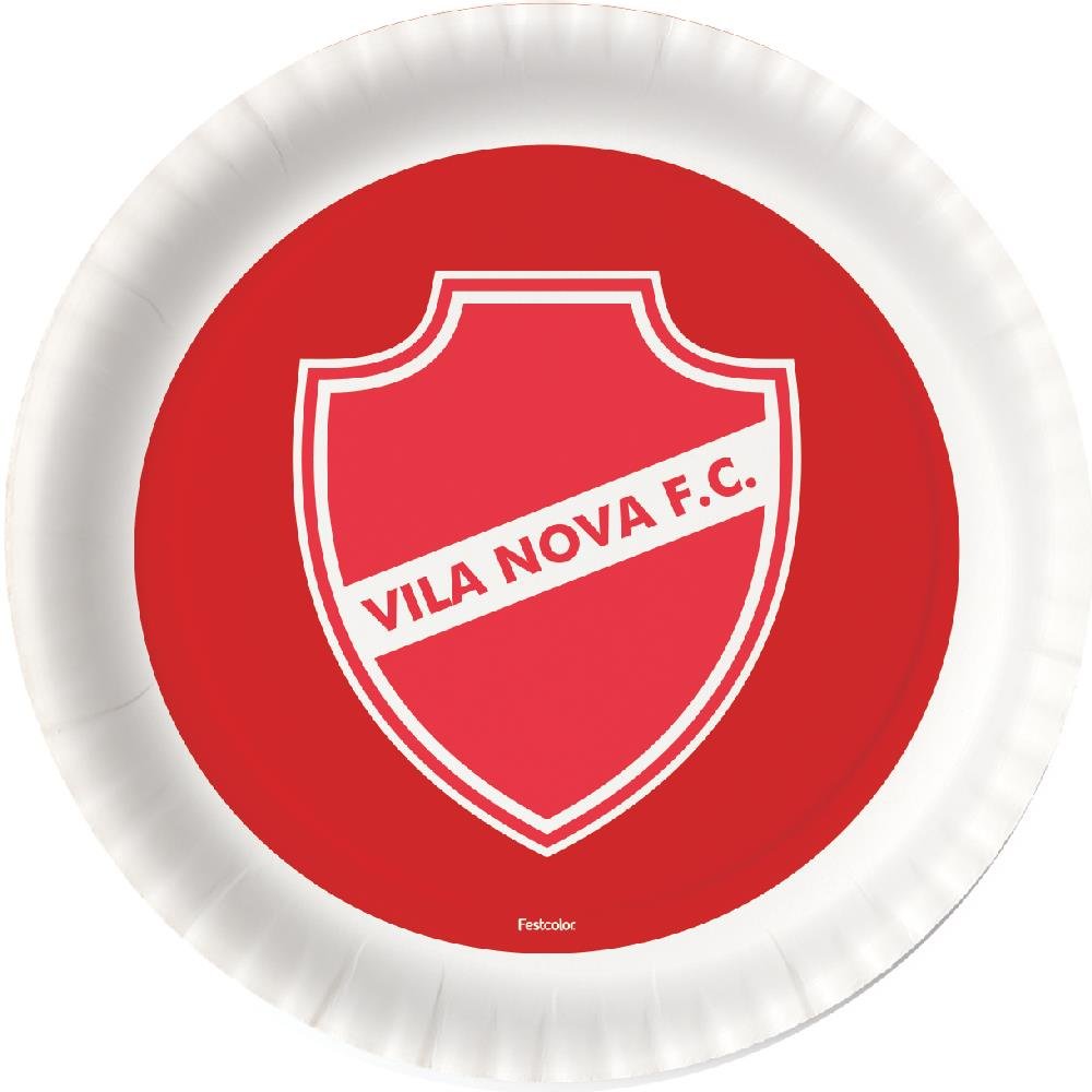 Prato Vila Nova Oficial - Embalagem com 8 unidades.