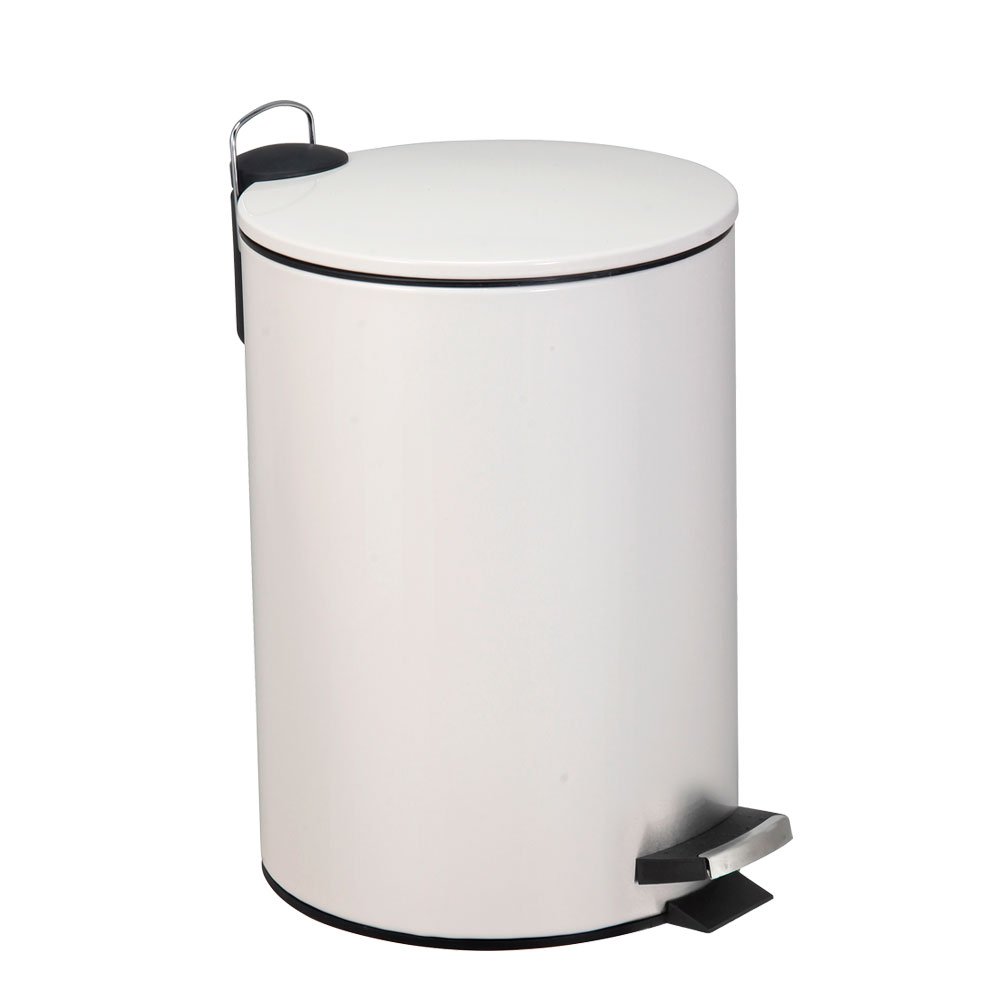 Lixeira Metal Com Pedal 20 Litros Branco Fosco Mood