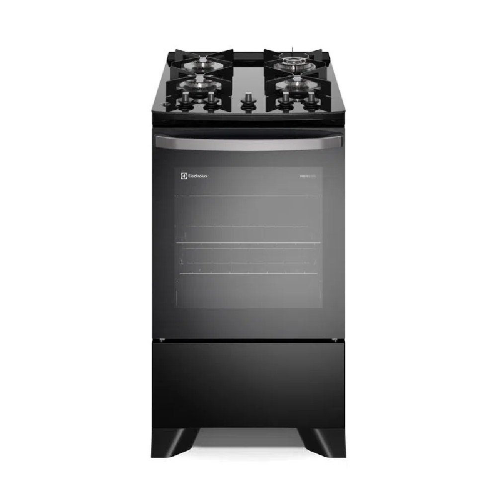 Fogão Electrolux 4 Bocas Efficient Com Mesa De Vidro Perfectcook E Vaporbake Preto Fe4gp - Bivolt