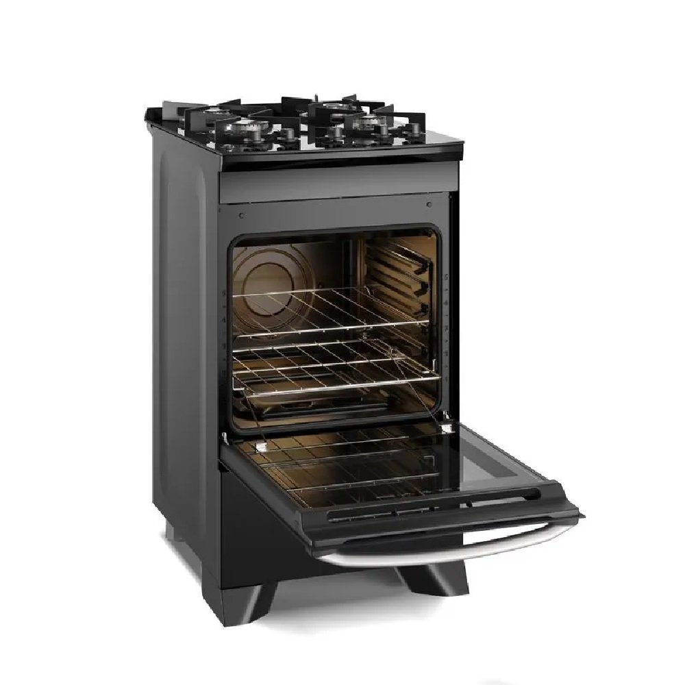 Fogão Electrolux 4 Bocas Efficient Com Mesa De Vidro Perfectcook E Vaporbake Preto Fe4gp - Bivolt