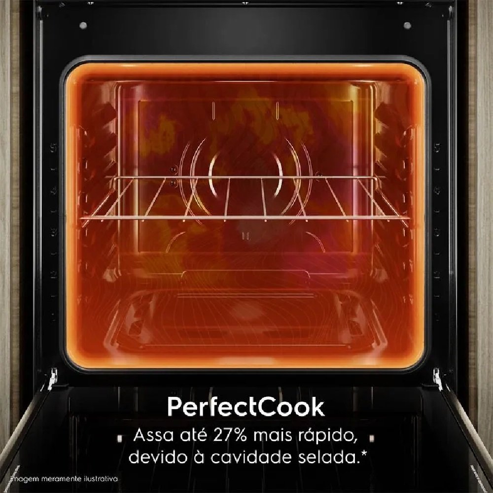Fogão Electrolux 4 Bocas Efficient Com Mesa De Vidro Perfectcook E Vaporbake Preto Fe4gp - Bivolt
