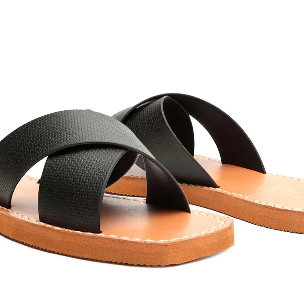 Rasteirinha Arezzo Brizza Z19061 0001 0002u (33-40) Preto Jelly Brown com 12 Pares
