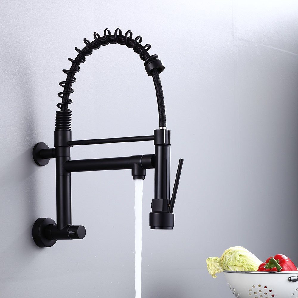 Torneira Gourmet 50Cm Preta De Parede Belcca Tg50p-Pl