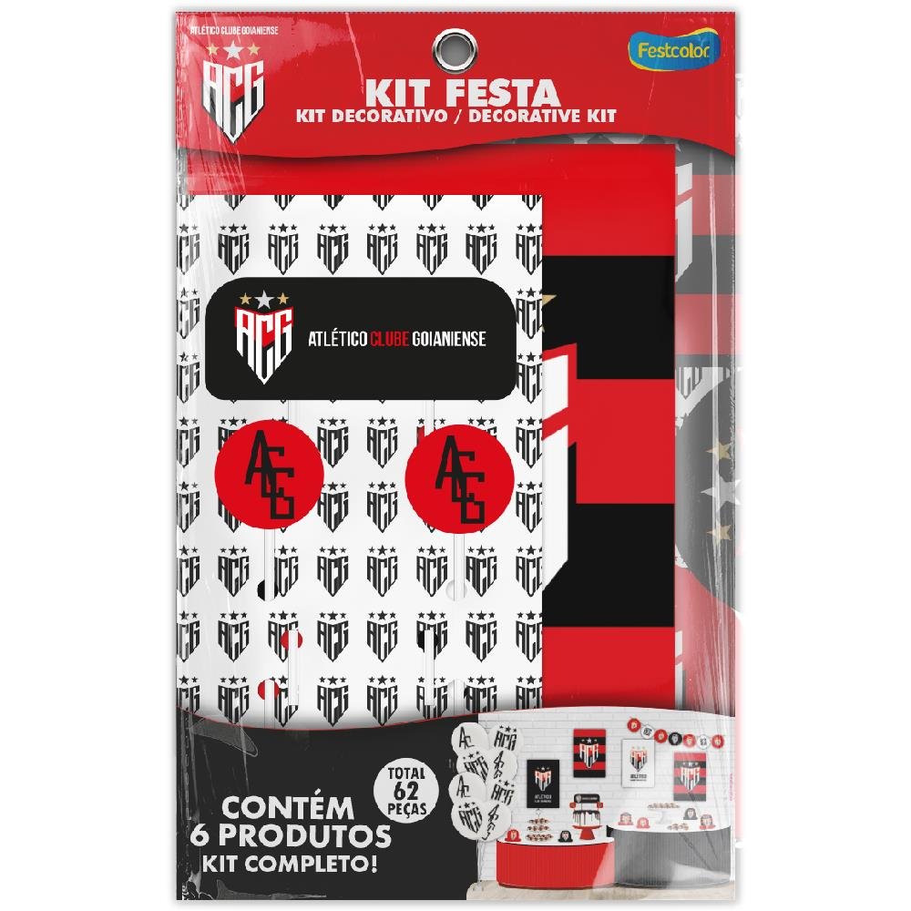 Kit Festa Atletico Goianiense Oficial - Embalagem com 1 unidade.