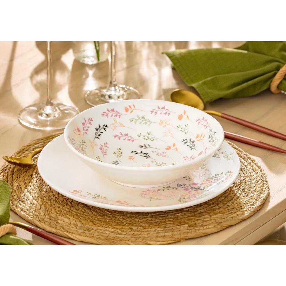 Prato Raso Ceramica 26cm Unni Jardim Secreto Oxford