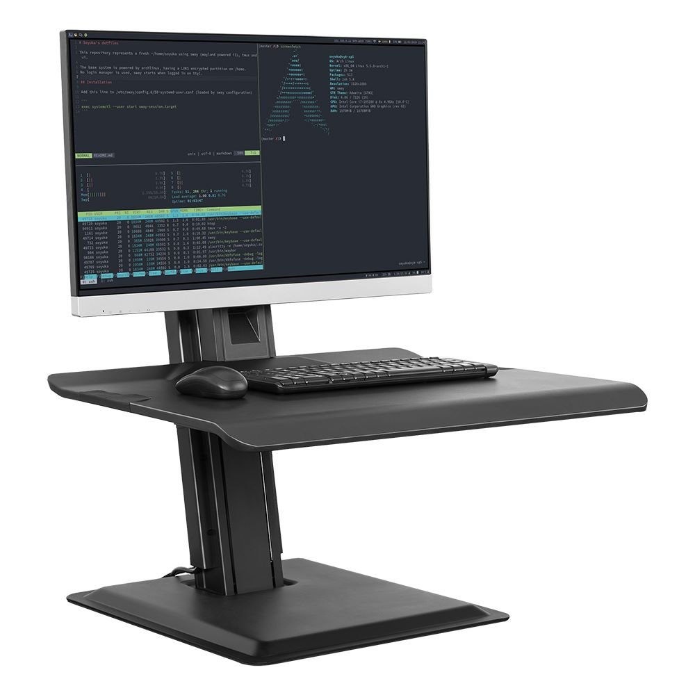 Estacao De Trabalho - Sit-Stand - c/Suporte p/Monitor De 22" a 32" - Prateleira p/Notebook e Teclado - ST15