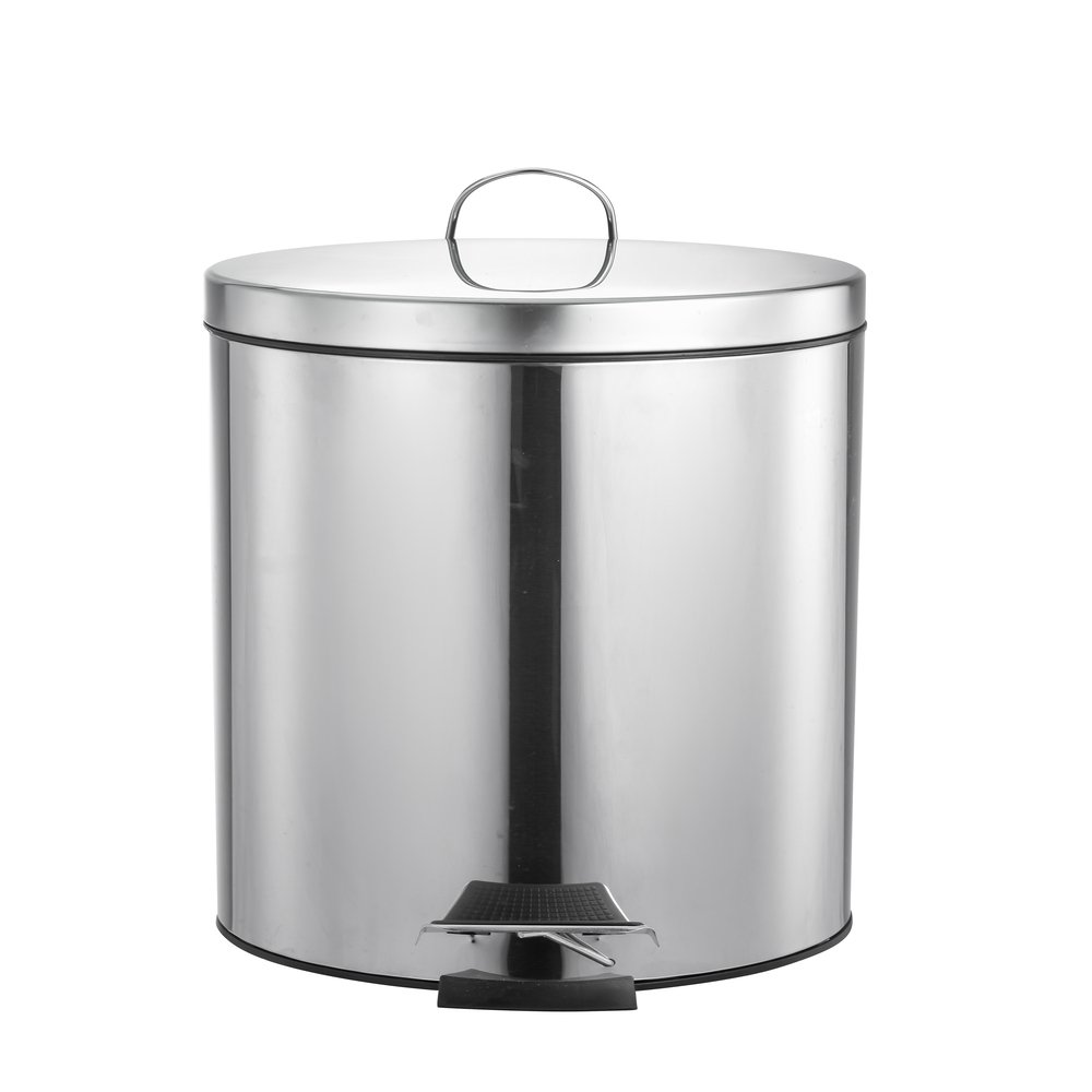 Lixeira Inox Redonda Com Pedal 30 Litros Polido Mood
