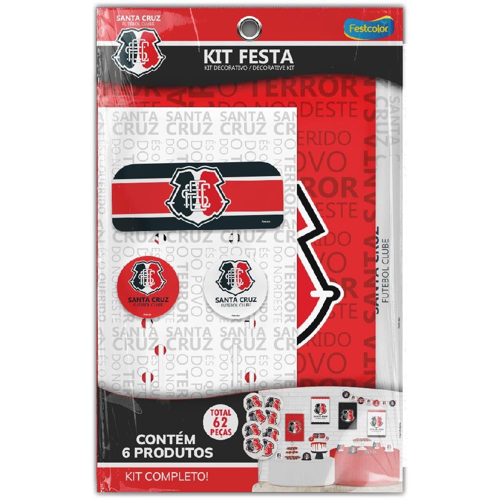 Kit Festa Santa Cruz Oficial - Embalagem com 1 unidade.