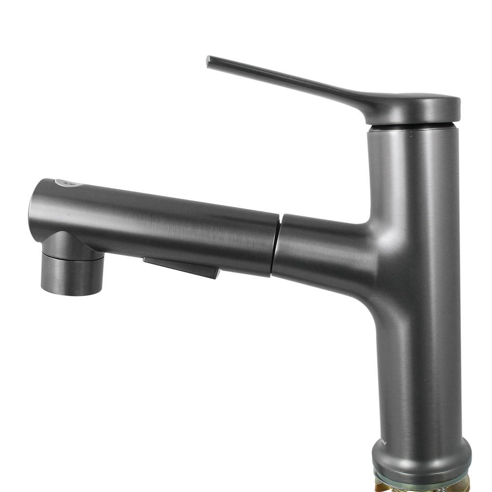 Torneira Luxo Lavatório Monocomando Bica Móvel 3 Jatos Cinza - KOKAY