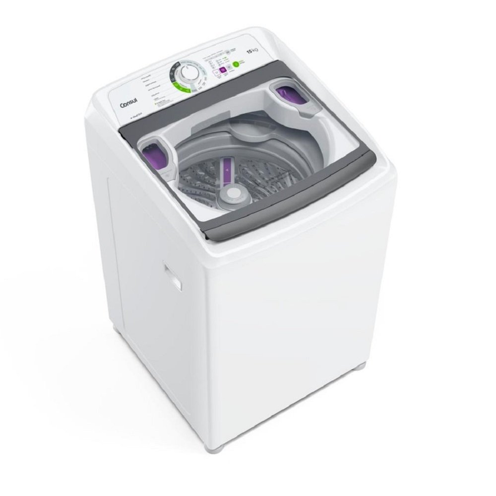 Maquina De Lavar Consul 15Kg Com Lavagem Economica e Ciclo Edredom Branco CWH15AB - 127V