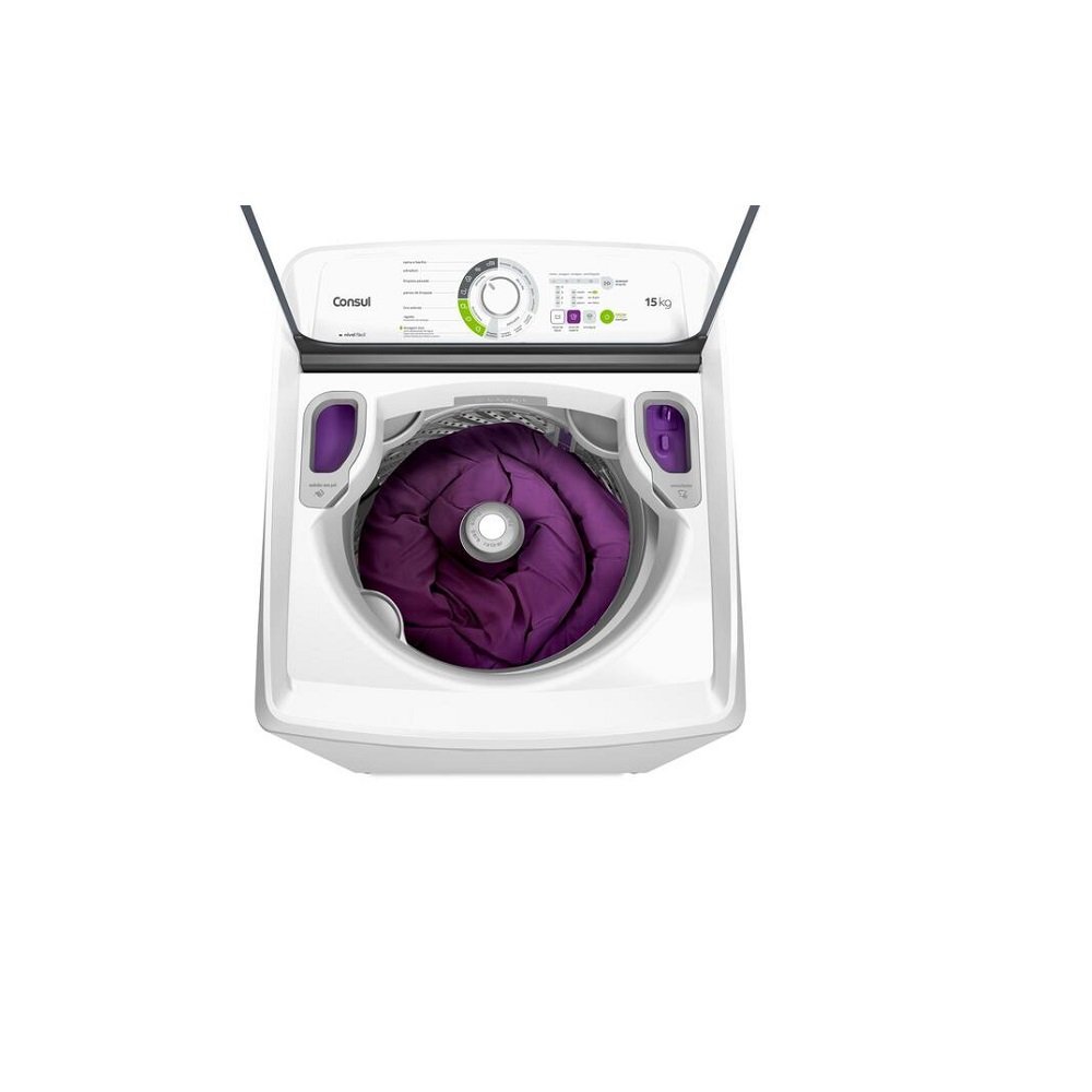 Maquina De Lavar Consul 15Kg Com Lavagem Economica e Ciclo Edredom Branco CWH15AB - 127V