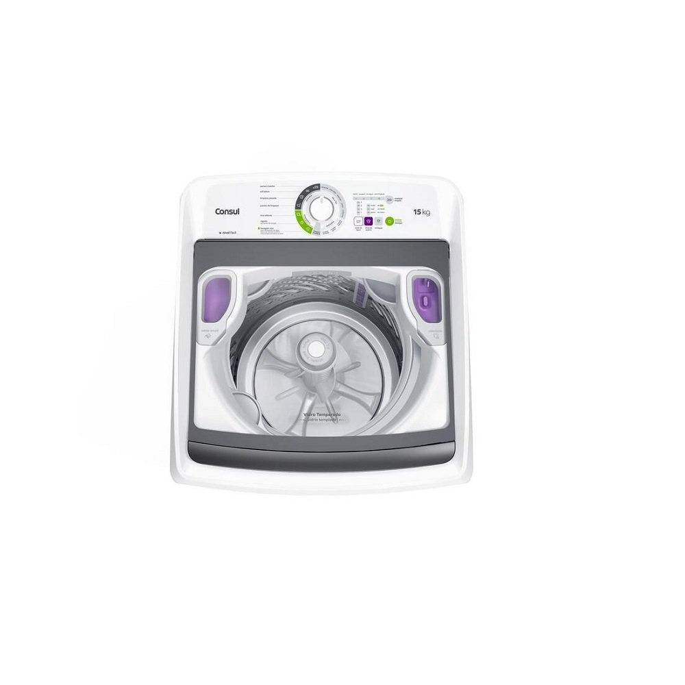 Maquina De Lavar Consul 15Kg Com Lavagem Economica e Ciclo Edredom Branco CWH15AB - 127V