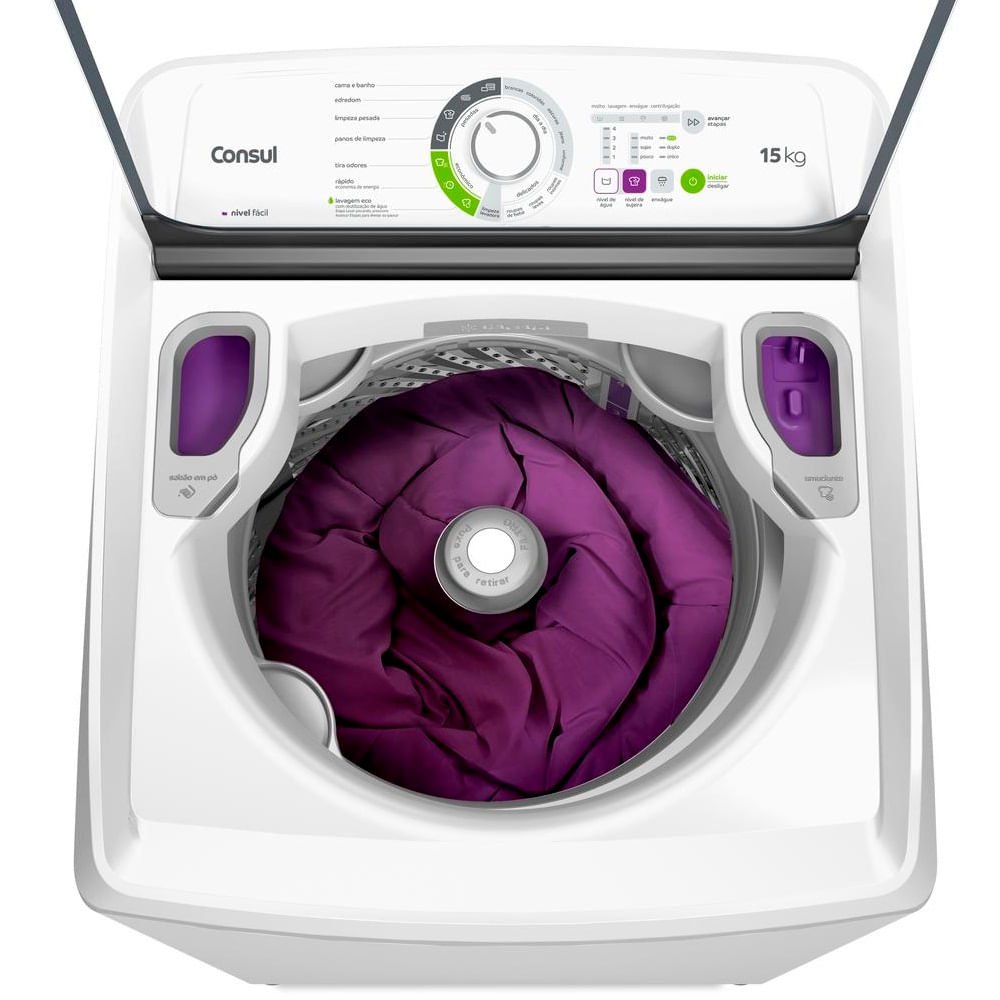 Lavadora de Roupas Consul 15Kg com Lavagem Econômica e Ciclo Edredom Branca CWH15AB ¿ 220 Volts