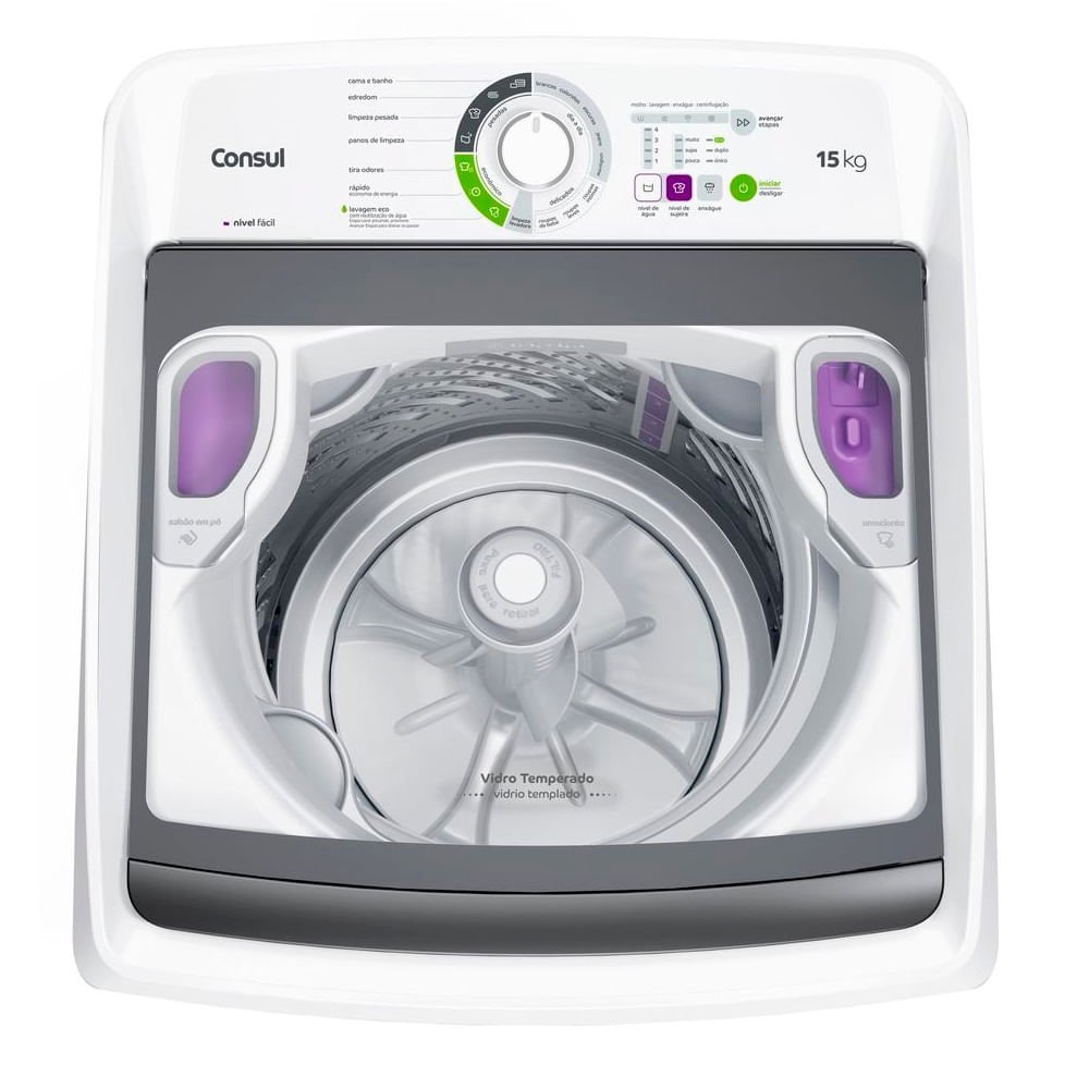 Lavadora de Roupas Consul 15Kg com Lavagem Econômica e Ciclo Edredom Branca CWH15AB ¿ 220 Volts