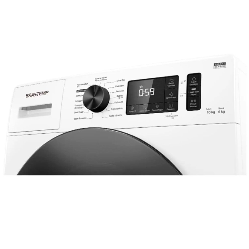 Lavadora e Secadora Brastemp 10 Kg BNC10A - 24 Ciclos, Branca, 220V