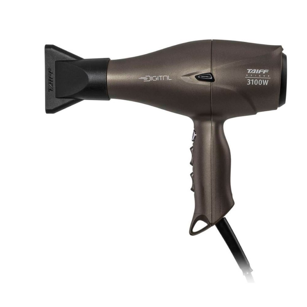 Secador de Cabelo Taiff Unique Digital - 5 Temperaturas, 3100W, Preto, 220V