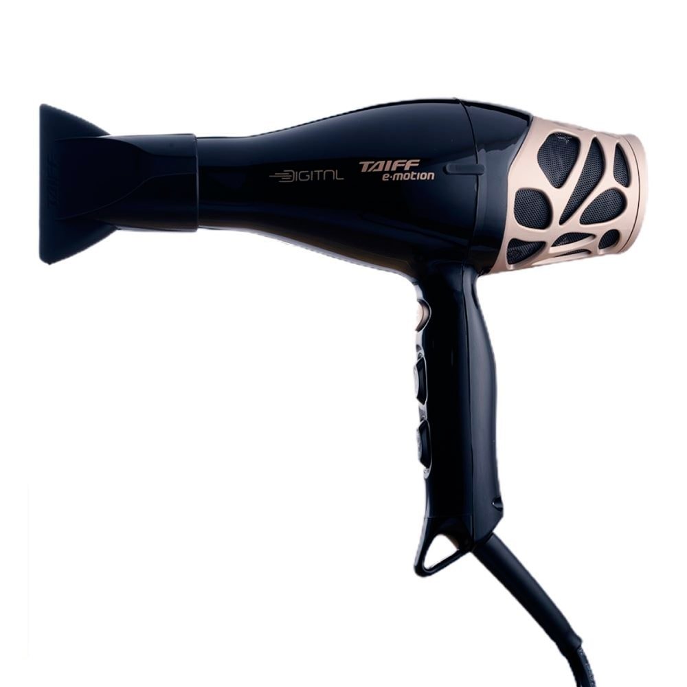 Secador de Cabelo Taiff Motion Digital | Botão Turbo, 2500W, Preto/Dourado, 110V