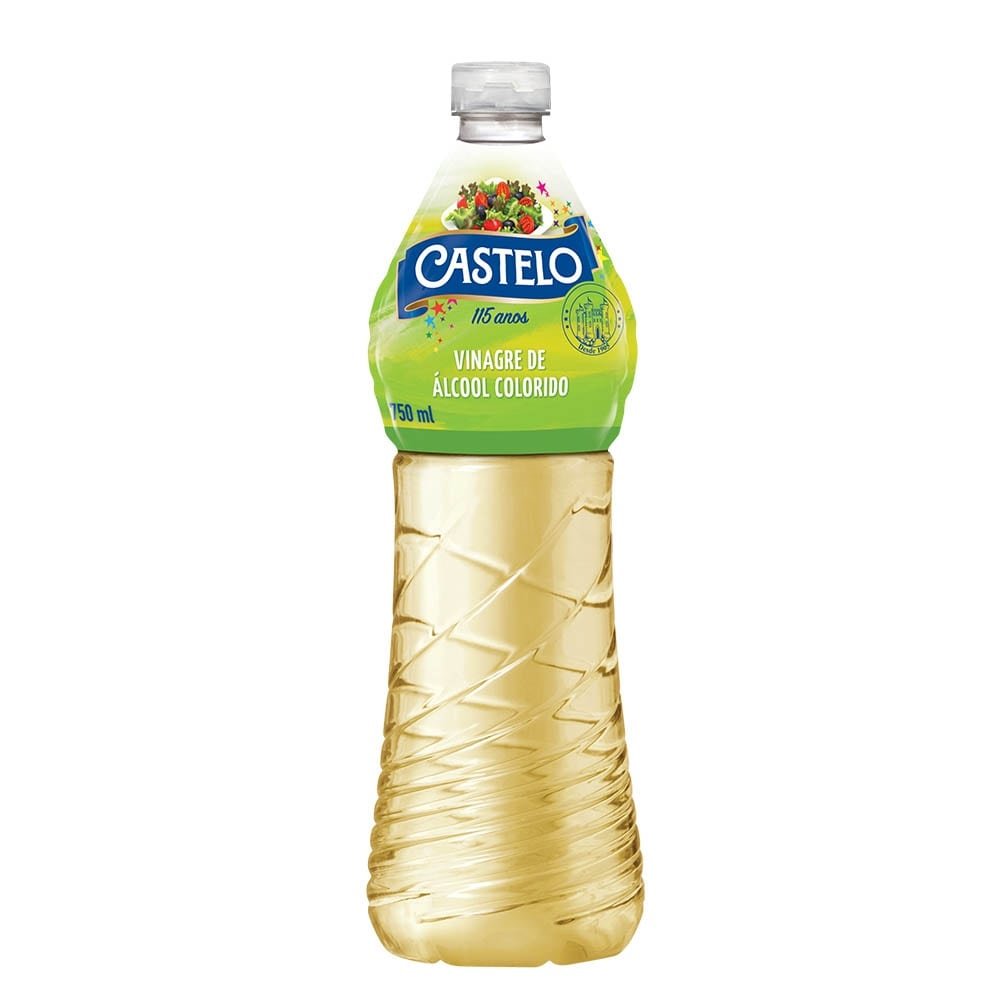 Vinagre Castelo Álcool Colorido 750ml ¿ Embalagem com 12 Unidades