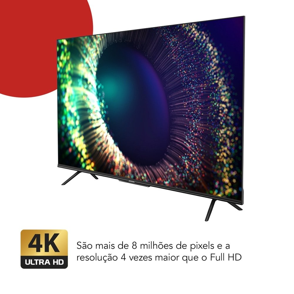 Smart TV Led 65" Aiwa AWS-TV-65-BL-01-G - 4K UHD com Wi-Fi, 2 USB, 4 HDMI, Google TV, Dolby Vision